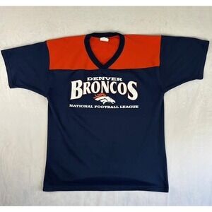 Vintage Majestic Denver Broncos NFL Football T Shirt Jersey Men's Large Made USA